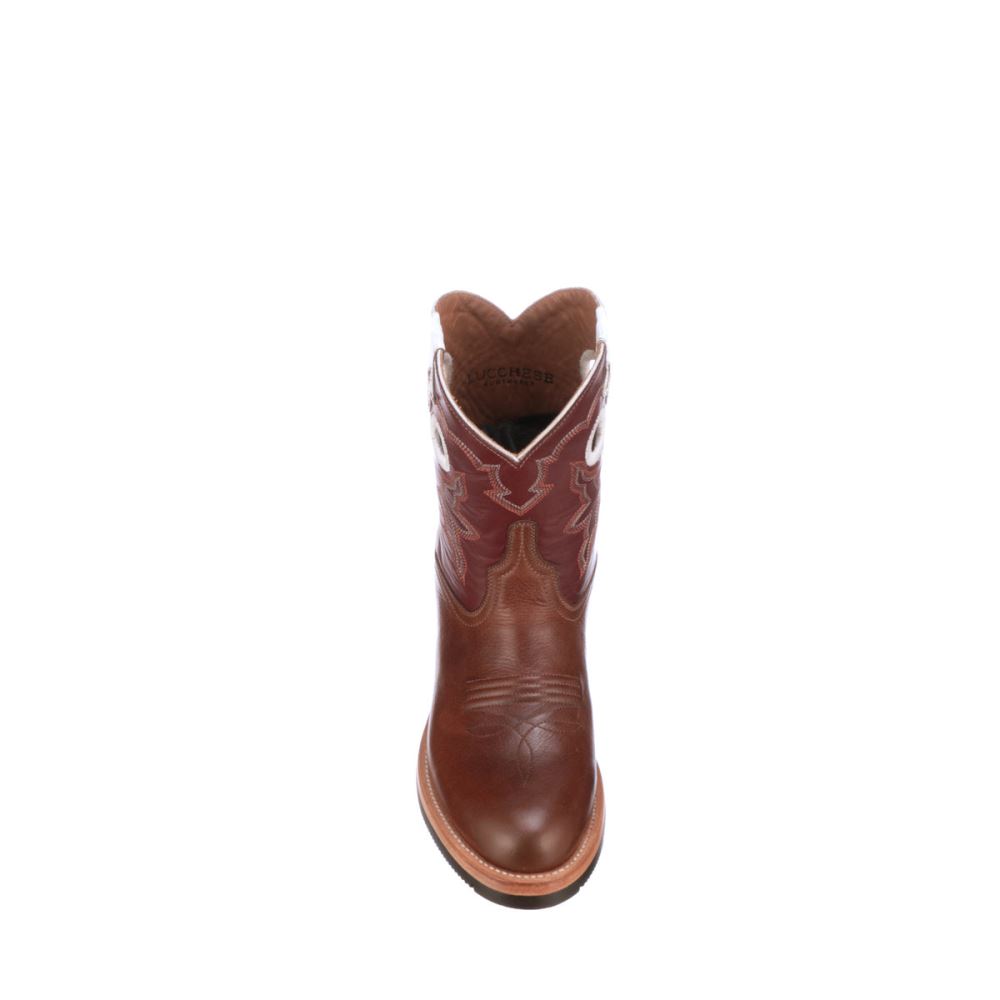 Lucchese Ruth Short - Tan + Red