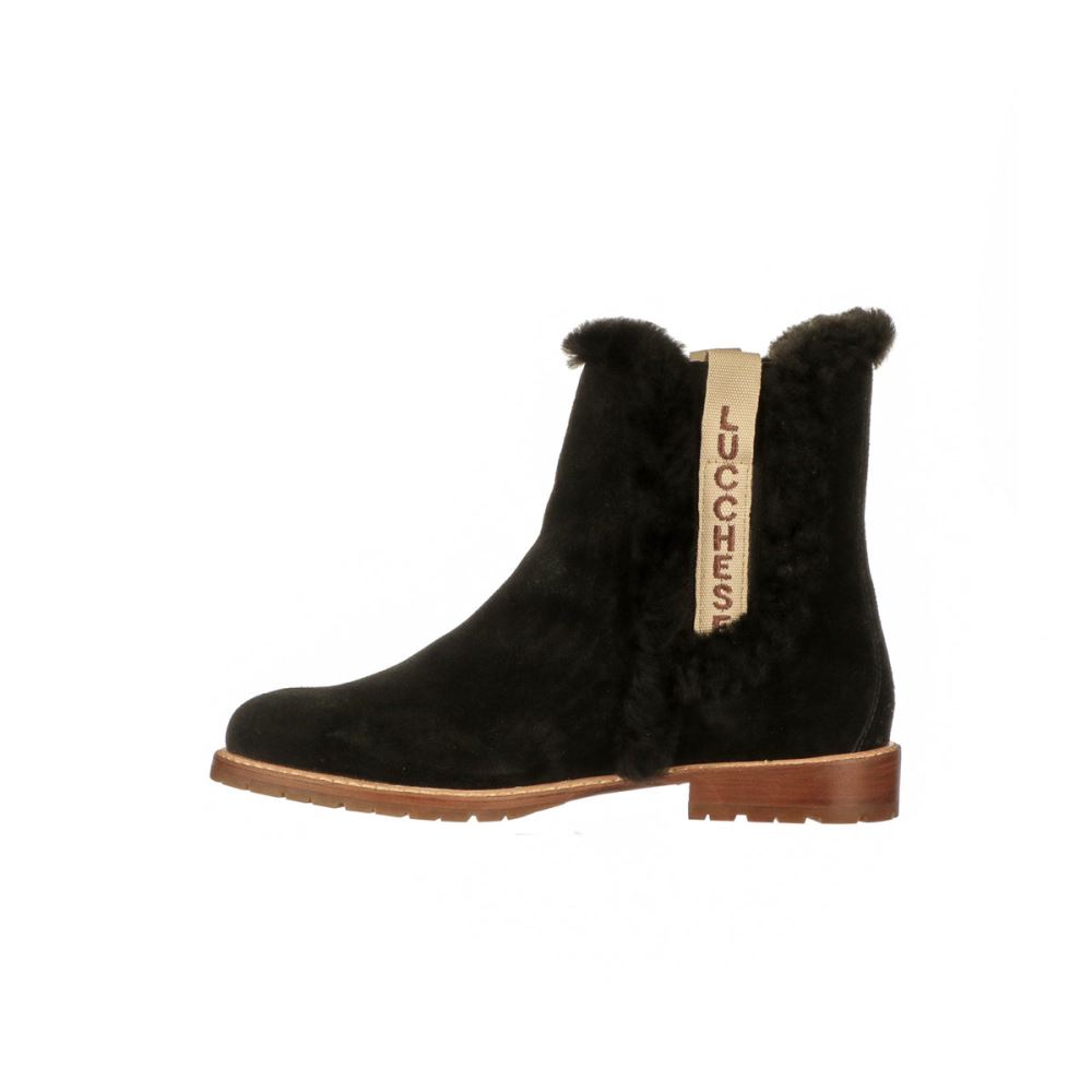 Lucchese Shearling Garden Boot - Black