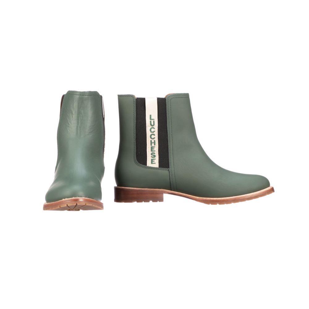 Lucchese All-Weather Ladies Garden Boot - Military Green + Black