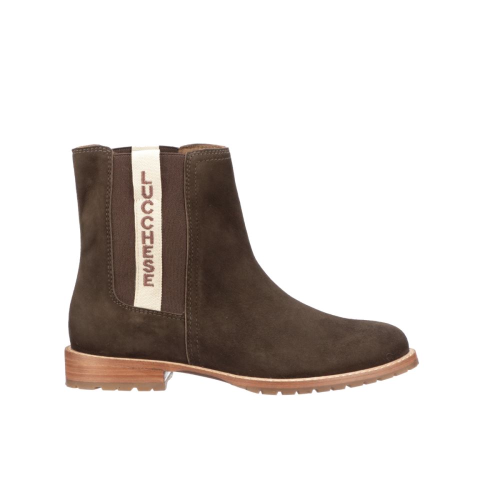 Lucchese Suede Garden Boot - Brown