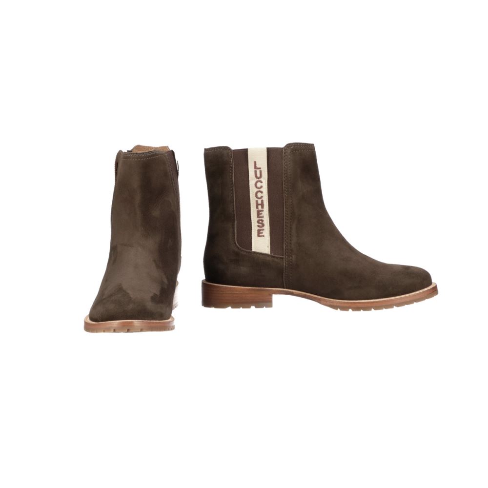 Lucchese Suede Garden Boot - Brown