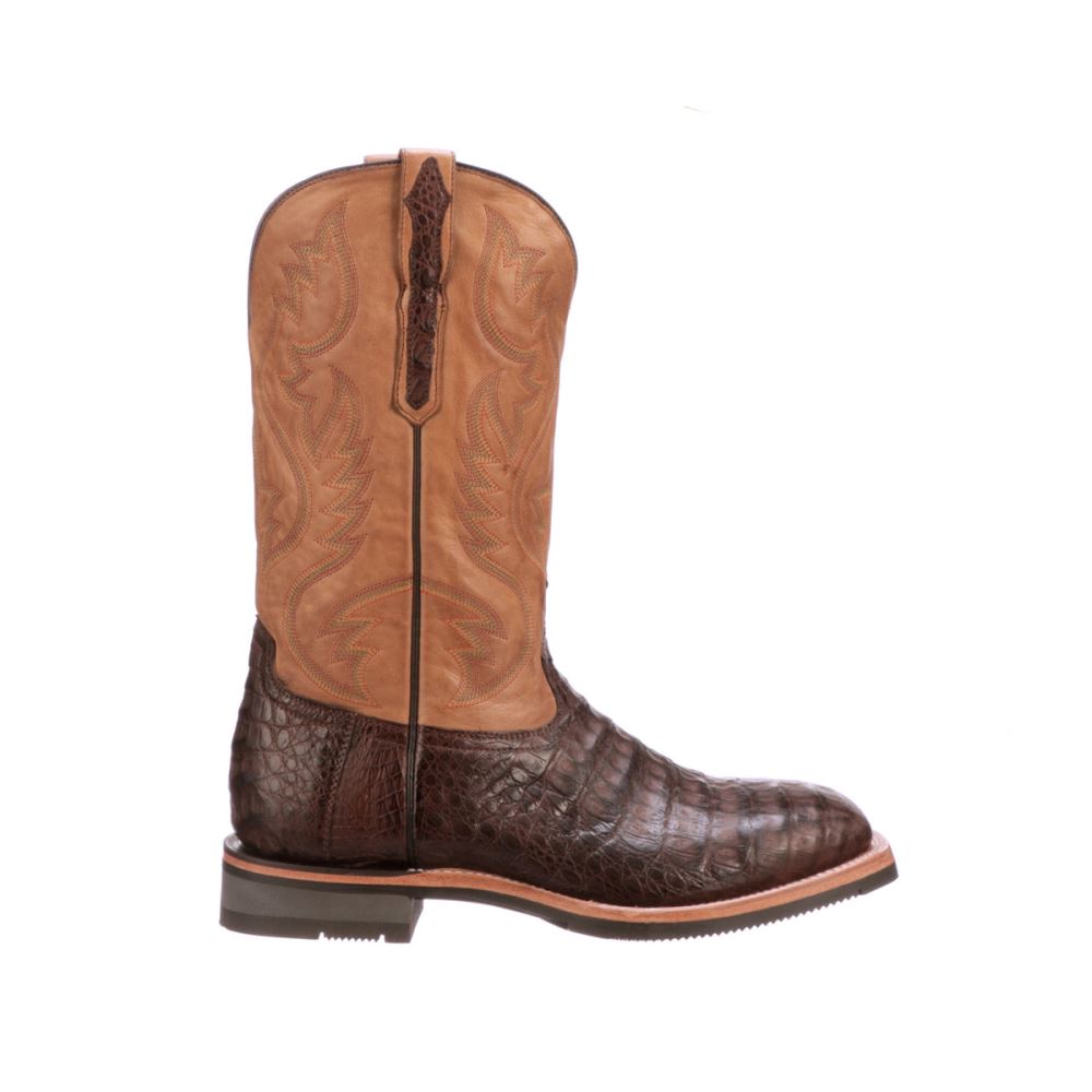 Lucchese Rowdy Caiman - Chocolate