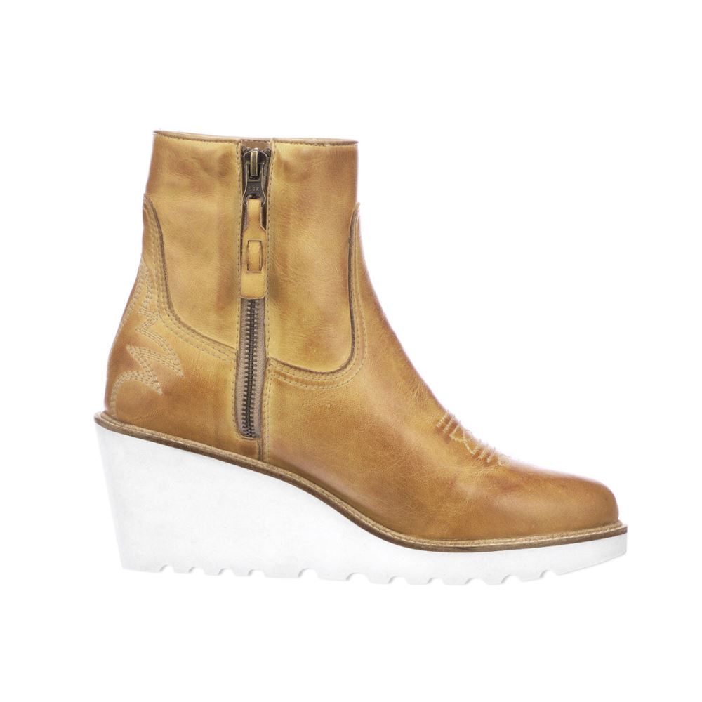 Lucchese Music City Wedge Bootie - Tan