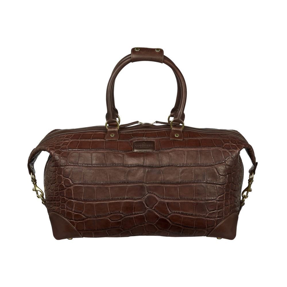 Lucchese Giant Gator Duffel - Small - Chocolate
