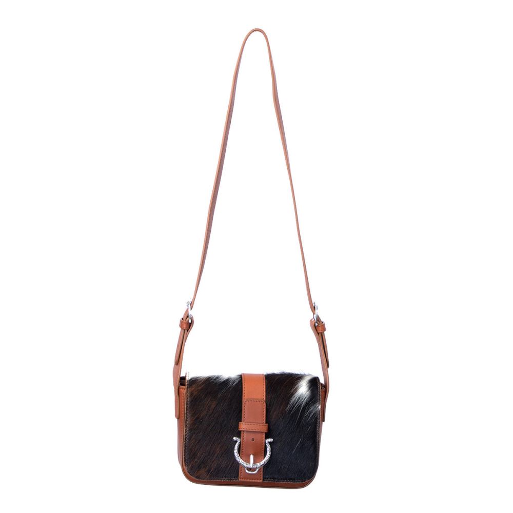 Lucchese Mini Cowprint Bag - Tan/Brown/White