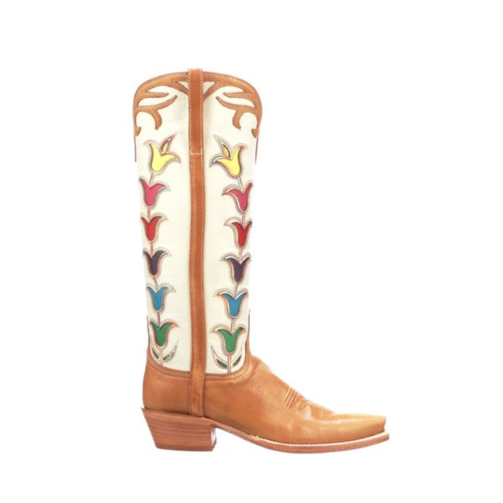 Lucchese Ladies Tall Tulip - Rust + Glitz Cream