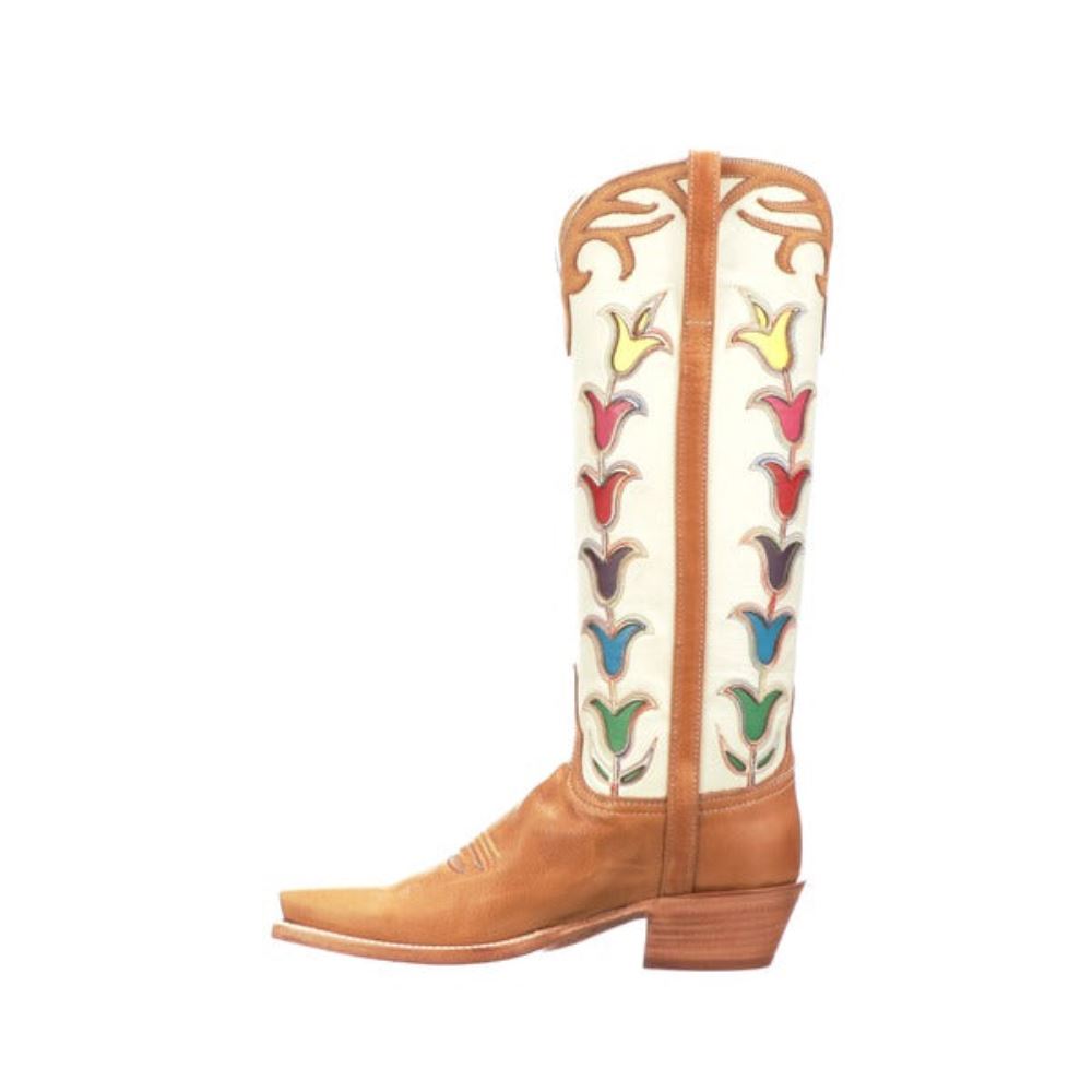 Lucchese Ladies Tall Tulip - Rust + Glitz Cream