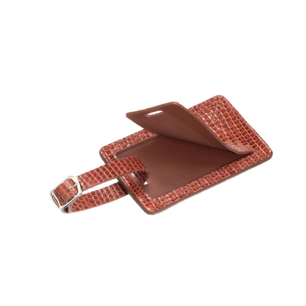 Lucchese Exotic Luggage Tag - Cognac