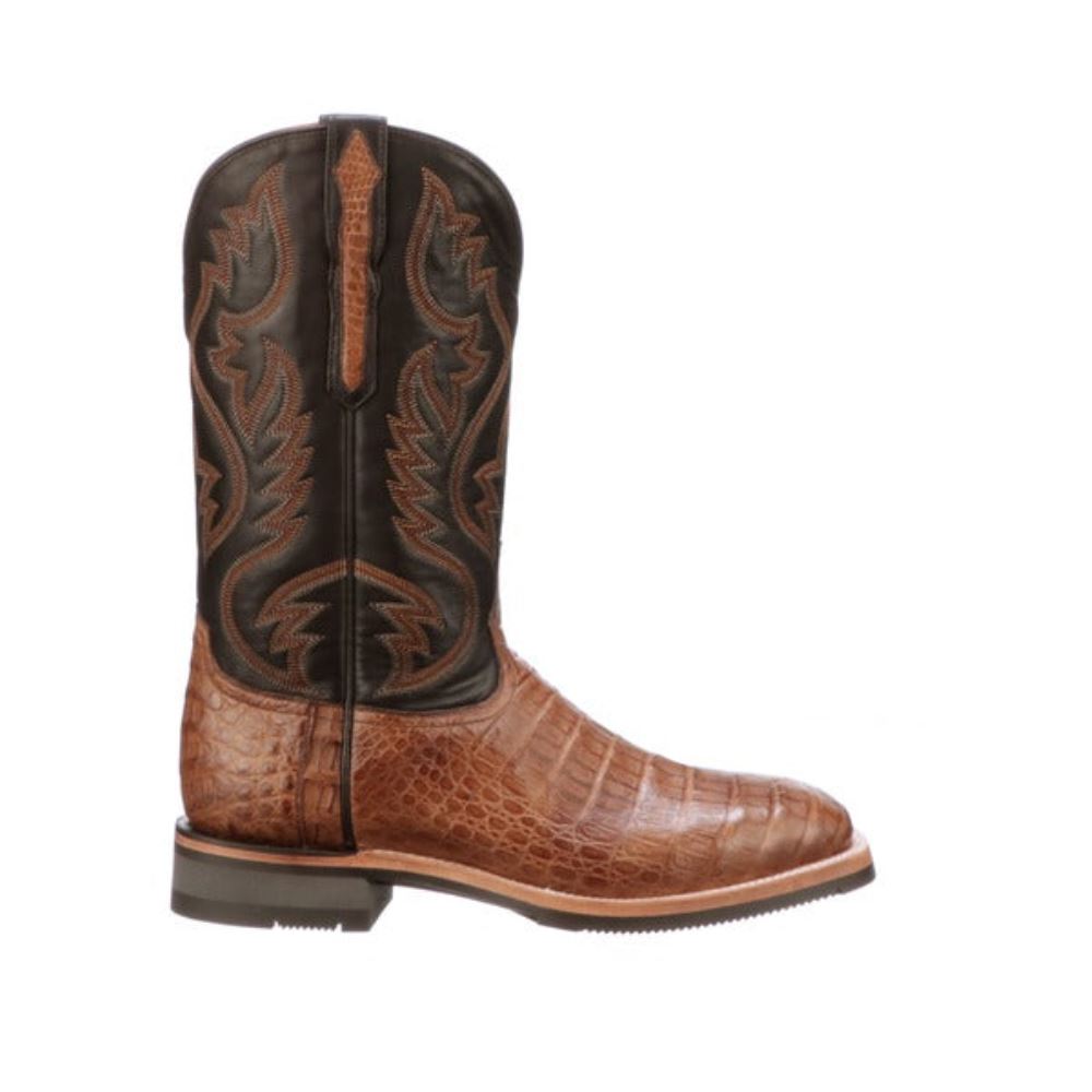 Lucchese Rowdy Caiman - Saddle + Brown