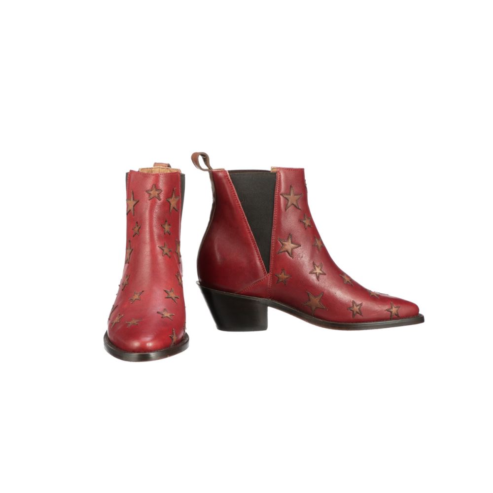 Lucchese Estrella Chelsea - Red + Tan