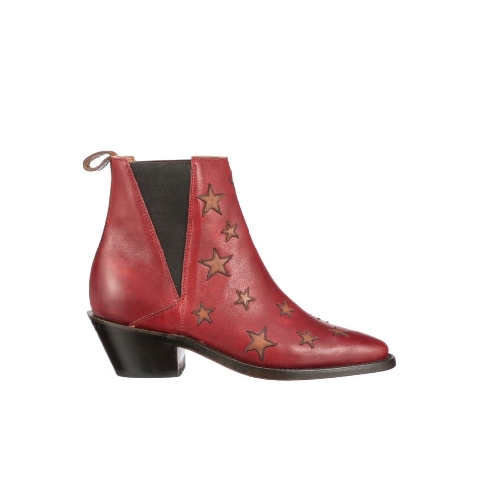 Lucchese Estrella Chelsea - Red + Tan