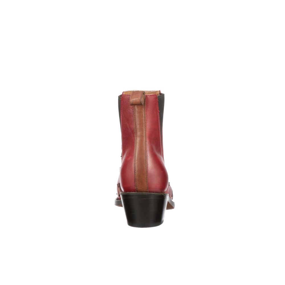 Lucchese Estrella Chelsea - Red + Tan