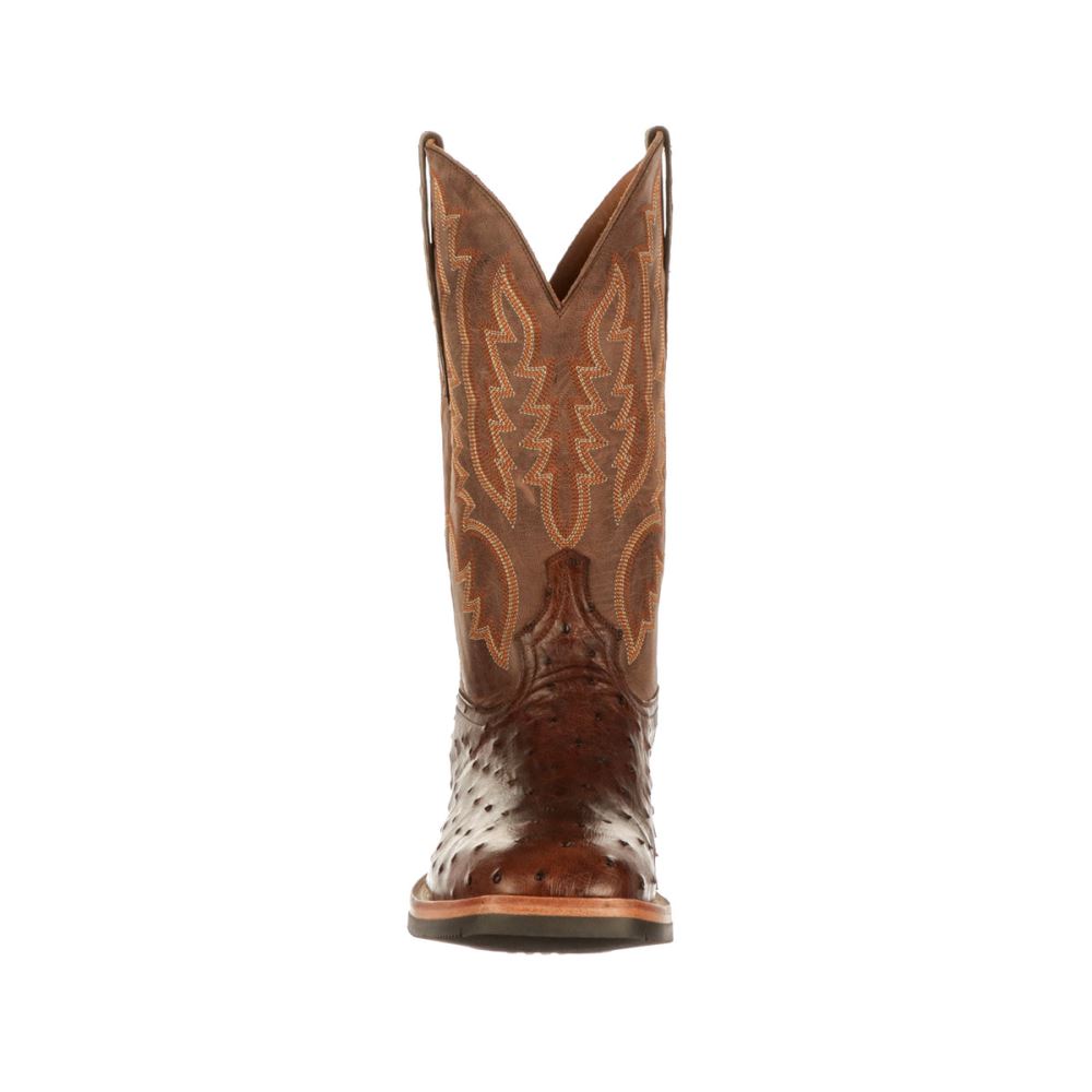 Lucchese Rowdy Ostrich - Antique Chocolate