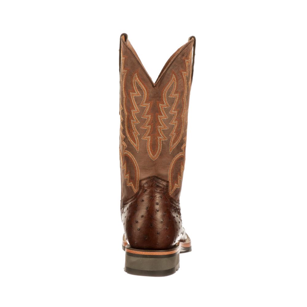 Lucchese Rowdy Ostrich - Antique Chocolate