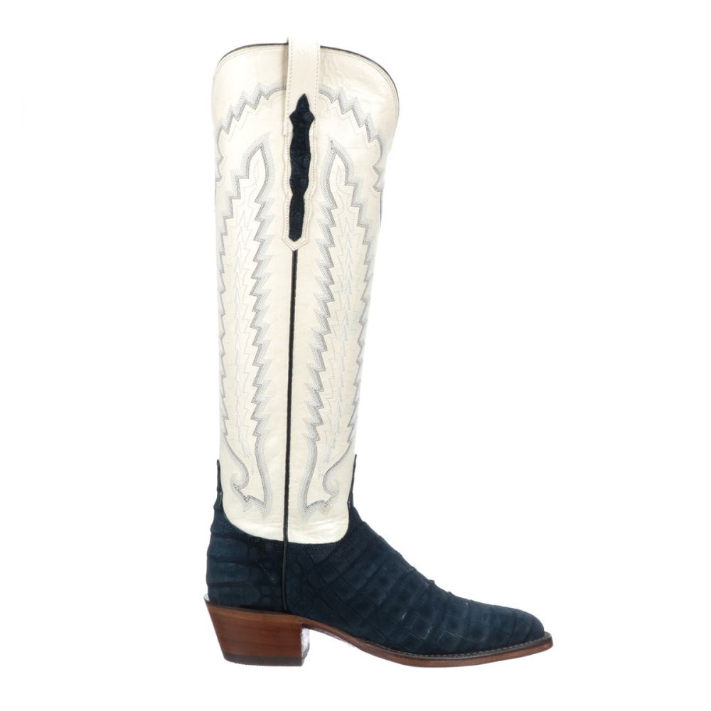 Lucchese Priscilla Exotic - Navy/Cream