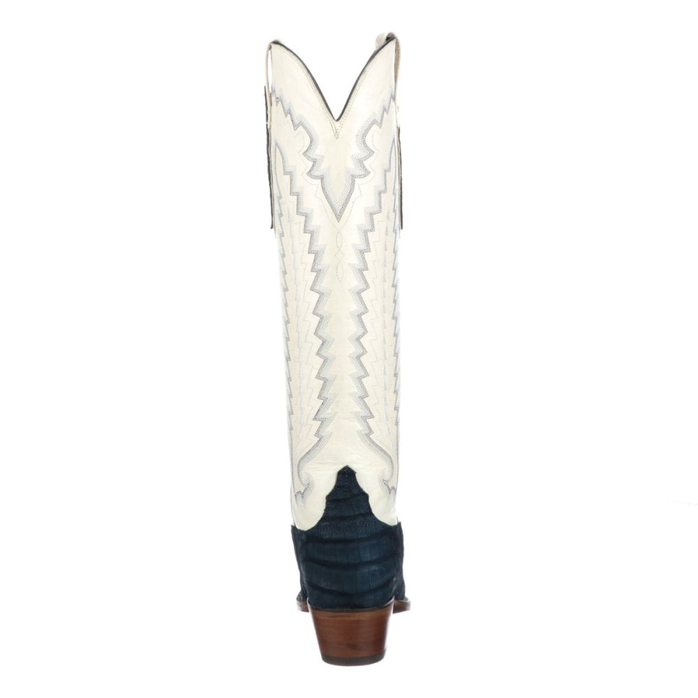 Lucchese Priscilla Exotic - Navy/Cream