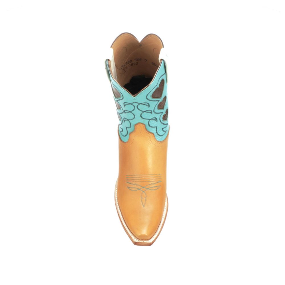 Lucchese Queen of Hearts - Tan + Turquoise