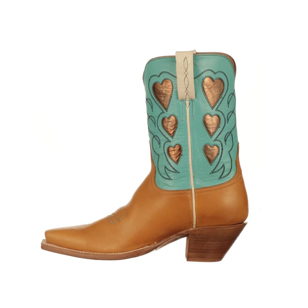 Lucchese Queen of Hearts - Tan + Turquoise