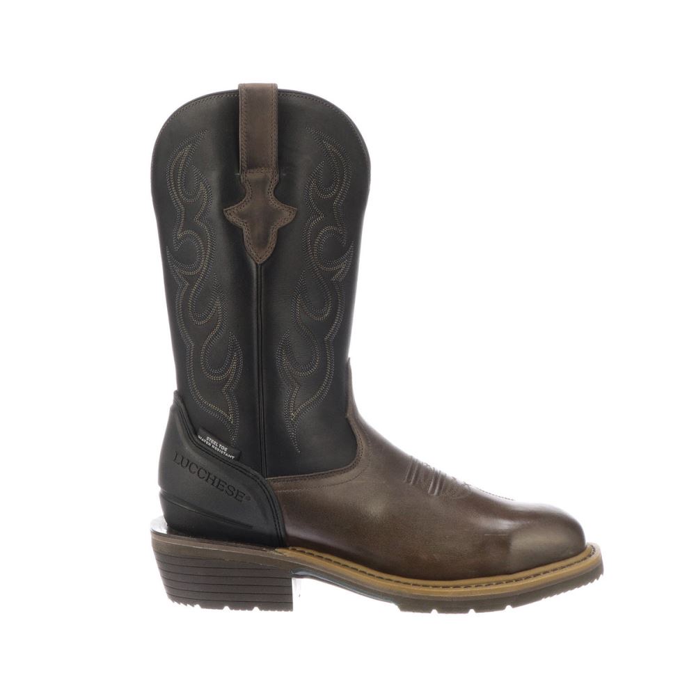 Lucchese Welted Western 12" Work Boot - Mocha
