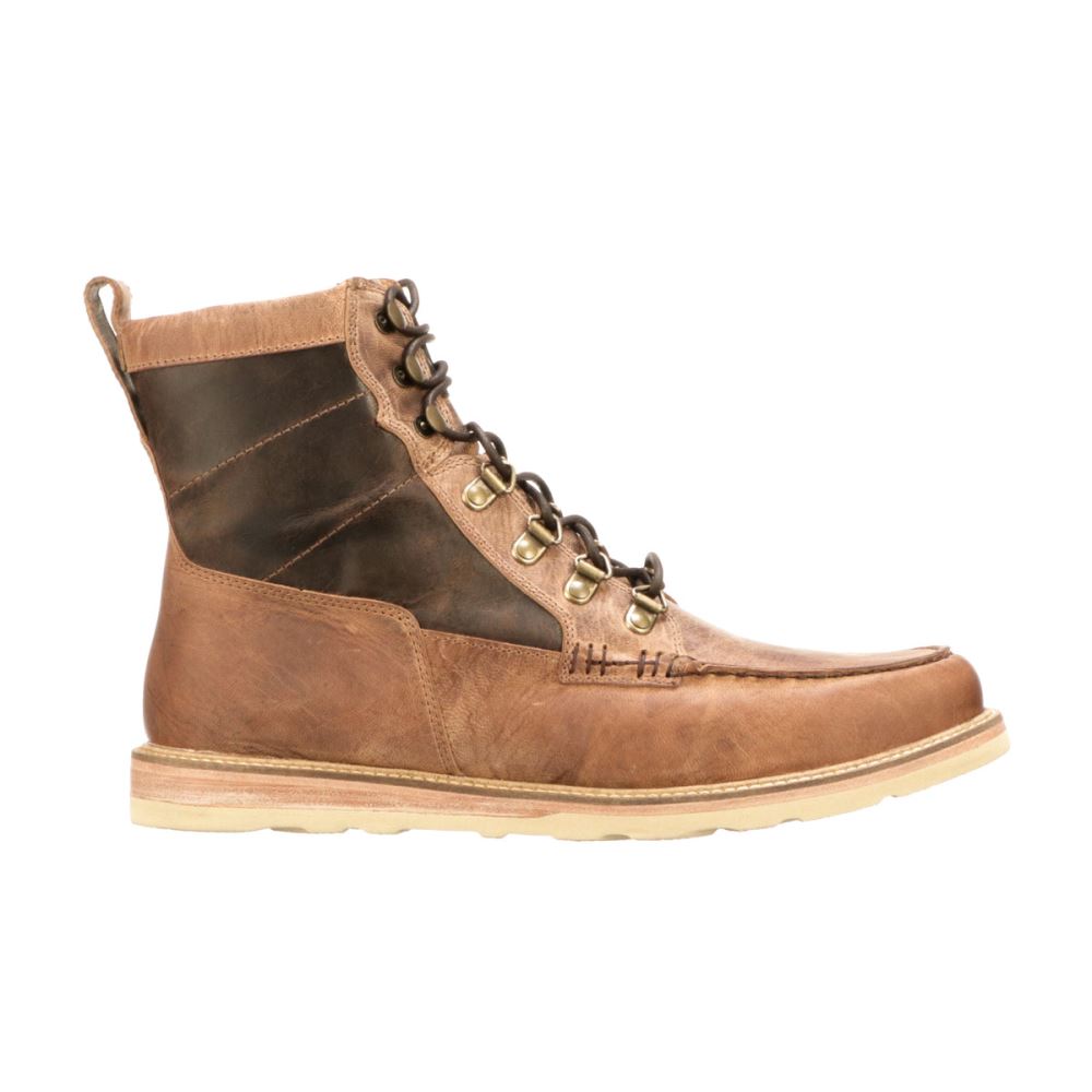 Lucchese Lace Up Range Boot - Tan + Brown