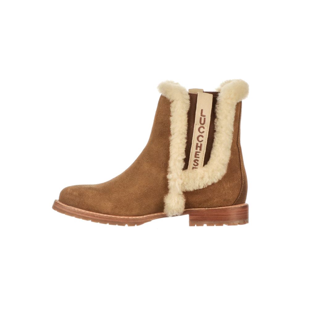 Lucchese Shearling Garden Boot - Tan