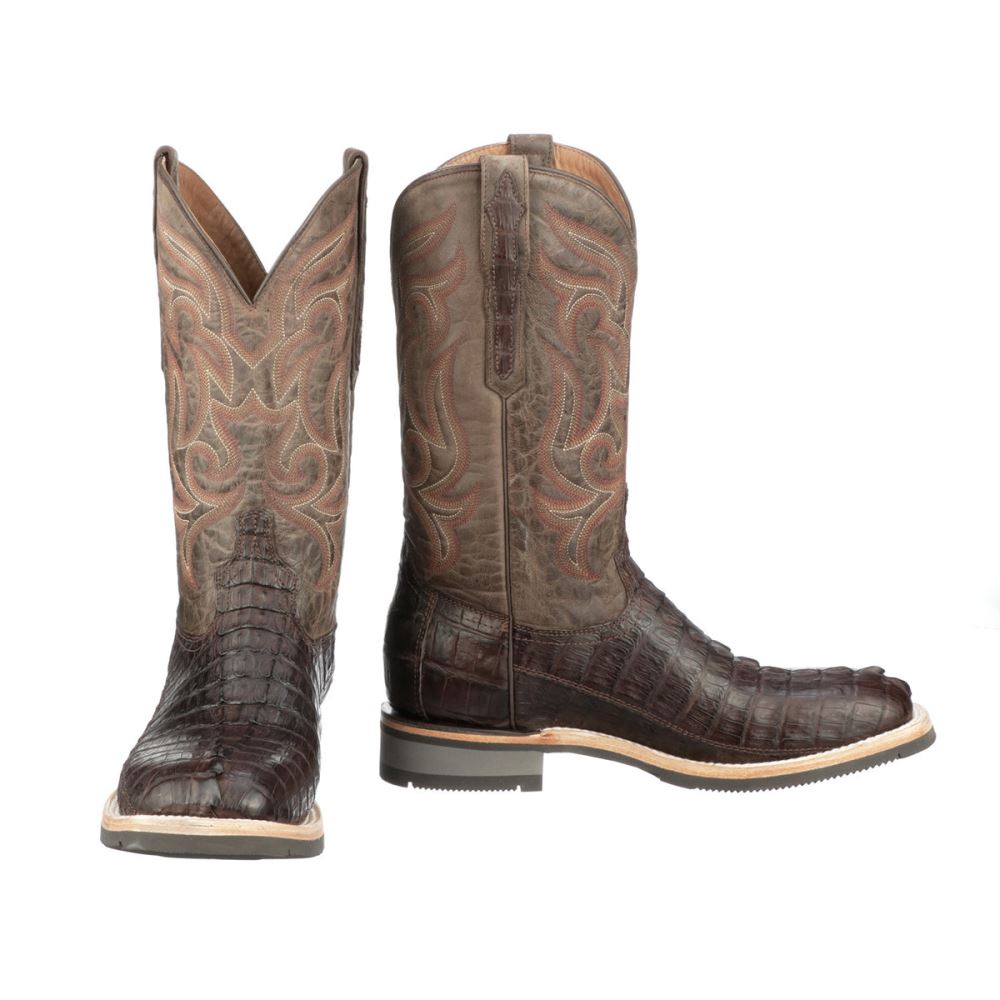 Lucchese Rowdy Hornback Caiman - Chocolate