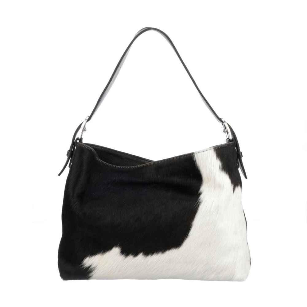 Lucchese Cowprint Hobo Bag - Black/White